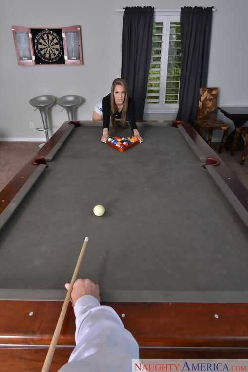 Pornstar Kimmy Granger plays pool sooner than that babe gives a oral sex in POV