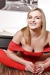 Flexible Euro babe Jemma Valentine exposing phat juvenile ass and big love melons