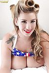 Chesty USA pinup babe September Carrino flaunting huge knockers