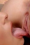Two delicious lesbians tongueing