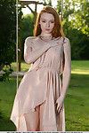 Redheaded teen Kloe Kane revealing entire young girl breasts in park