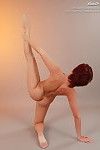 Undressed gymnastics and stretching by this fit brunette