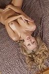 Busty blonde darling Kaylee A parting sleek legs to have fun with meaty cunt lips
