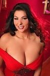 For the first time at Pinupfiles, Amber Campisi shows us her big, beautiful mambos in a lowcut sexy busty showing red dress!