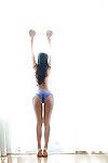 Busty latina hottie Jeannie Santiago taking off her lingerie