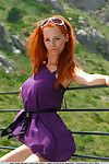 Redhead Ariel Piper Fawn undresses for nude modeling gig in National Park