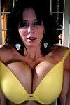 Slim and Stacked Brandy Robbins strips lacking her yellow bra to show off her Huge Thirty G s in her 3rd WebCam update