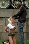 Beautiful german blond milf bound and owned in public