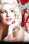 busty blonde Schönheit, september carrino, posieren für extreme glamour Fotos