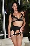 Veronica Avluv shows off her hawt sexy pants including her garter string and waste highs.