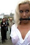 Spectacular german golden-haired milf fastened and penetrated in public