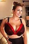 Breasty September Carrino busting lacking her Christmas dominant