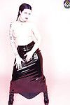 Classic goth pretty dana black in fishnets and corset