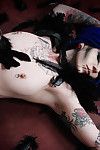 Gorgeous tattoed gothic girl kasey kasket swarthy feather dance