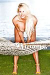Diminutive hotty Nichole Van Croft erotic dancing off her bikini outdoor