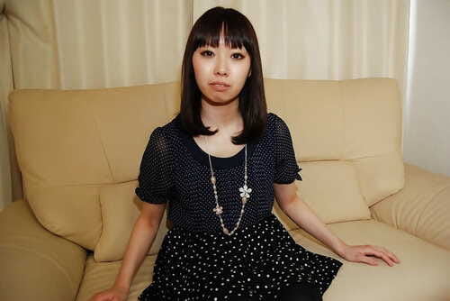 Japanese young Misato Uemoto undressing and exposing her sodden furry uterus