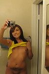 Happy girlfriend pleasing selfies of wet crack for boo