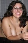 Glasses wearing juvenile amateur gives a jerking off pov cock masturbating