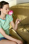 Damp amateur sheri greene teases her clitoris with rose petals