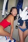 Japanese teenager Alina Li and girlfriend getting penetrated by white pride