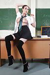 Covered lass Connie Carter is showing off in a school uniform