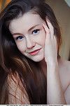 Alluring juvenile brown hair Emily Bloom ridding she is of frilly underware