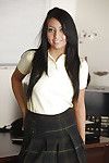 Sight blocking model Milla Mason showing melons and jilling in office