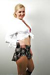 European fairy schoolgirl juvenile Leah undressing her fascinating apple bottoms