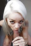 Platinum golden-haired young teen Elsa Thought giving CFNM bj for goo on face