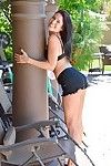 Wild brown hair bombshell stripped off by the pool and rides on a sextoy