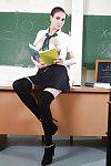 Uniformed schoolgirl Connie Carter is posing in hot high heels