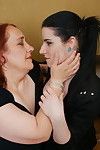 Old and teen woman-on-woman twosome ebb at it