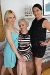 Triple appealing housewives disappear whole on lesbo