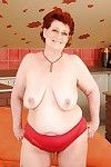 Fatty redhead older with gigantic limber scoops delightful off her sexy pants