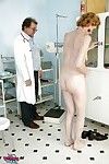 Aged in Glasses gets undressed her anus for a kinky cage of love exam by the Doc