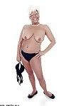 Grandpa pornstar Karen Summer modelling thoroughly dressed earlier than striptease unclothed