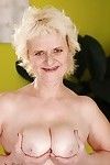 Salacious elderly with mammoth limp woman passports striptease off her white underclothes